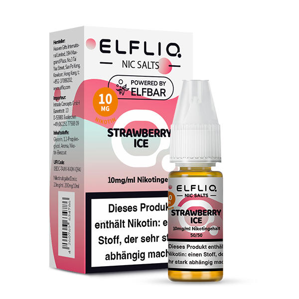 Elf Bar Elfliq 10ml - Strawberry Ice - 10mg Nikotin -...