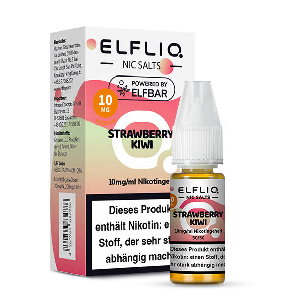 Elf Bar Elfliq 10ml - Strawberry Kiwi - 10mg Nikotin -...