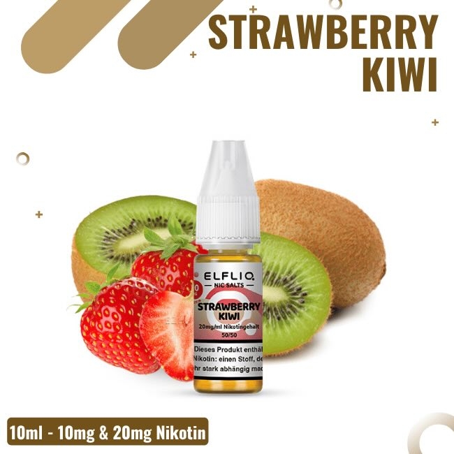 Elf Bar Elfliq 10ml - Strawberry Kiwi - 10mg Nikotin - Nikotinsalz